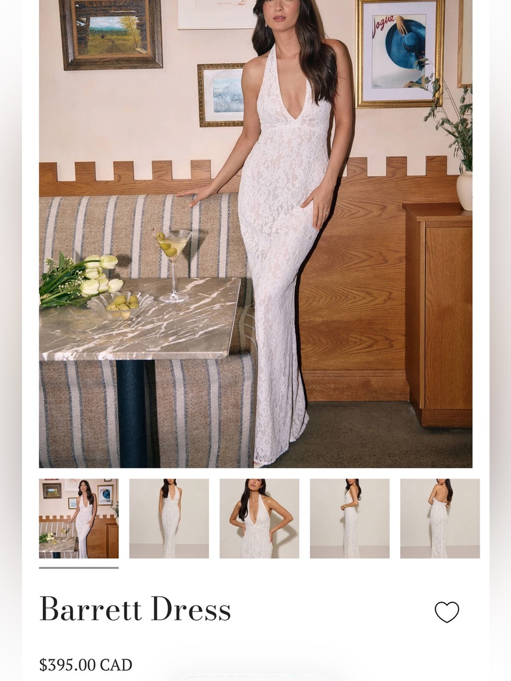 Park & Fifth White Lace Halter Maxi Dress